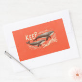 Keep Swimming Whales 長方形シール (封筒)