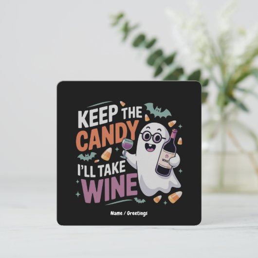 Keep the Candy, I’ll Take the Wine Funny Halloween 招待状 (スタンド正面)