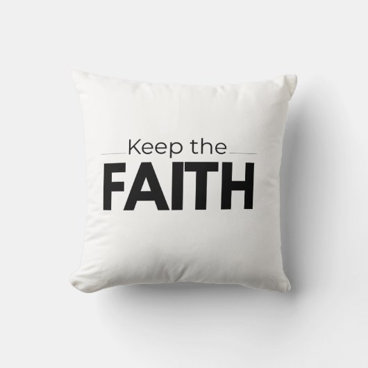 Keep the Faith - Christian Minimalist Aesthetic Sh クッション (正面)