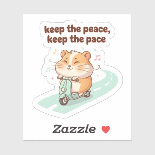 Keep the Peace, Keep the Pace – Cute Scooter シール (シート)