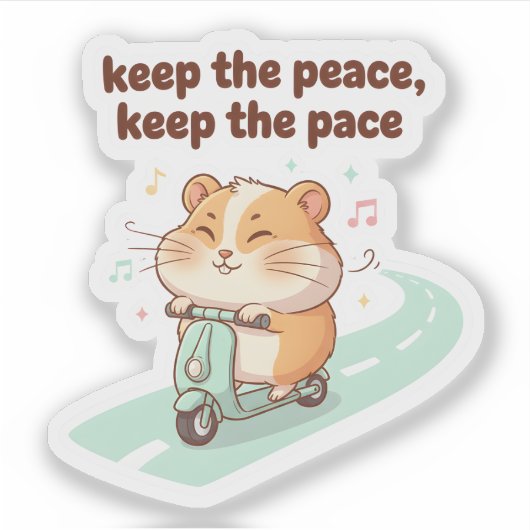Keep the Peace, Keep the Pace – Cute Scooter シール (正面)