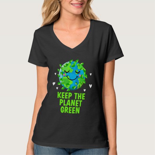 Keep the Planet Green Ecology Trees Ecosystem Wood Tシャツ (正面)