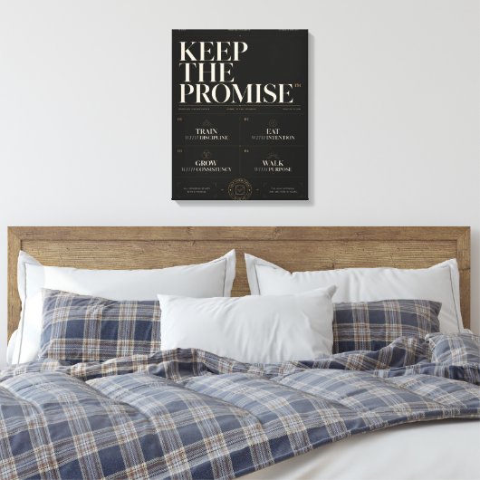 Keep The Promise™ | プレミアム規律と自己成長 キャンバスプリント (インサイチュ (寝室))