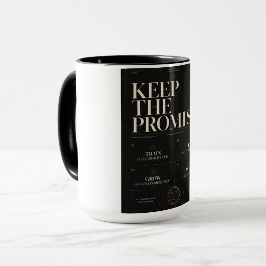 Keep The Promise™ | プレミアム規律と自己成長 マグカップ (正面左)