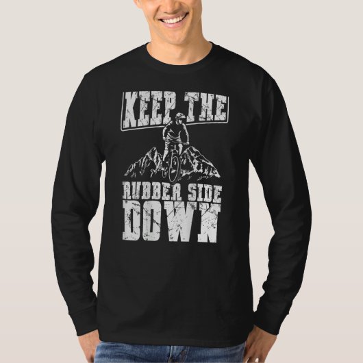 Keep The Rubber Side Down Backprint Mtb Tシャツ (正面)