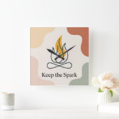 Keep The Spark スクエア壁時計 (ホーム)