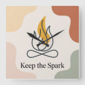Keep The Spark スクエア壁時計 (正面)