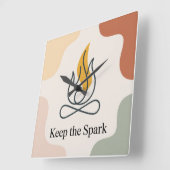 Keep The Spark スクエア壁時計 (傾斜)