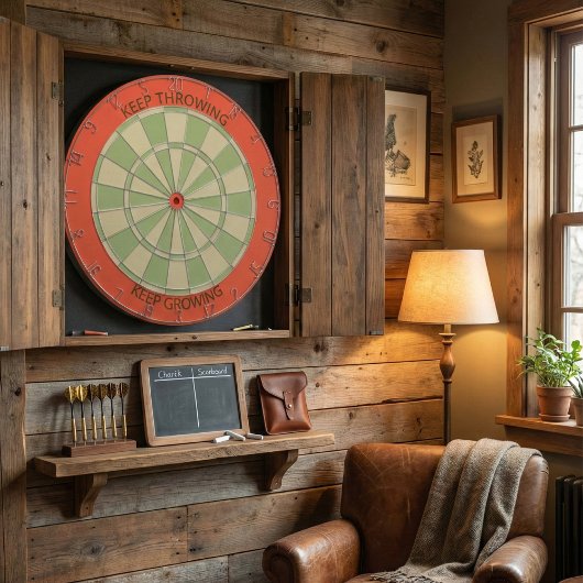 Keep Throwing Keep Growing Minimalist Sage Green ダーツボード