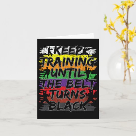 Keep Training Until The Belt Turns Black Karate Gi カード (黄色い花)