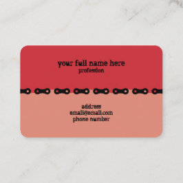 Keep Turning That Crank Red Pink Visitenkarte 名刺