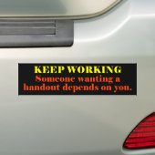 keep_working バンパーステッカー (車上)