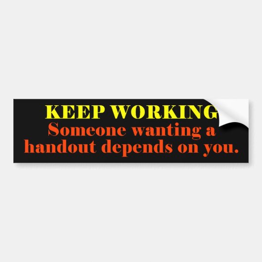 keep_working バンパーステッカー (正面)