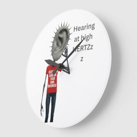 Keep your ears on your own business ラージ壁時計 (傾斜)