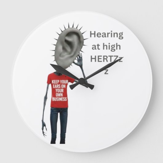 Keep your ears on your own business ラージ壁時計 (正面)