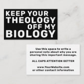 Keep Your Theology Off My Biology Pro-Choice 名刺 (正面/裏面)