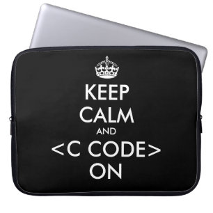 KeepCalmおよびcコードのラップトップスリーブ ギークユーモア ラップトップスリーブ