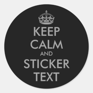 KeepCalmスタンプをグレーで囲む 個人用設定 ラウンドシール