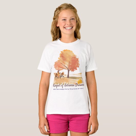 Keeper of Autumn Dreams | カスタマイズ可能な彼女への秋の贈り物 Tシャツ (正面フル)
