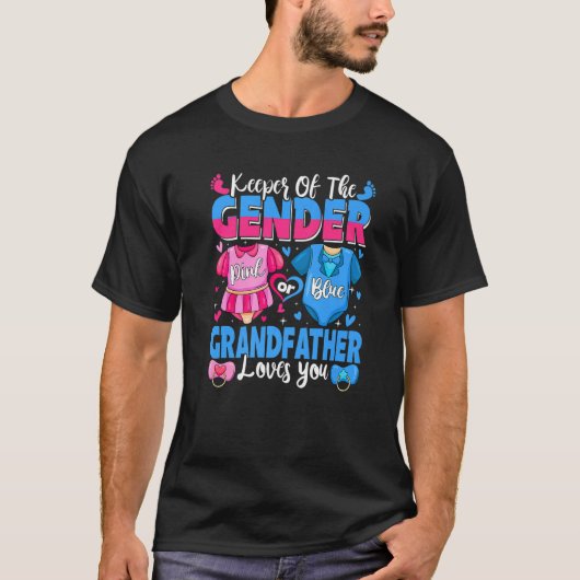 Keeper Of Gender Grandfather Loves You Pink Or Blu Tシャツ (正面)