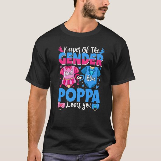 Keeper Of Gender Poppa Loves You Pink Or Blue Baby Tシャツ (正面)