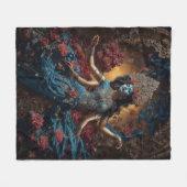 Keeper of Sacred Flow Goddess Kali フリースブランケット (正面(横))