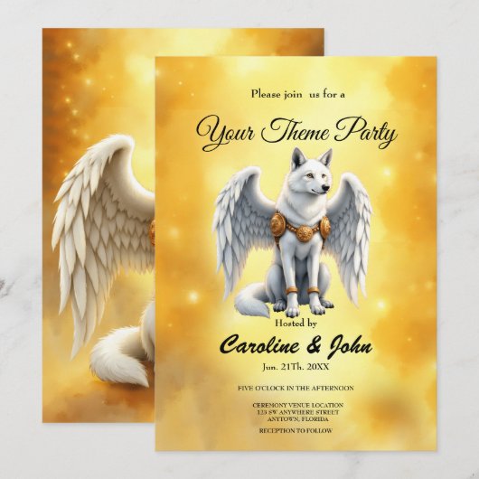 Keeper of the Dawn – The White Winged Wolf.  招待状 (正面/裏面)