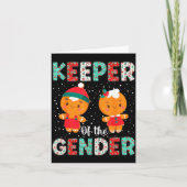 Keeper Of The Gender Funny Christmas Shirt Gingerb カード (正面)