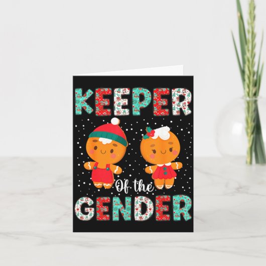 Keeper Of The Gender Funny Christmas Shirt Gingerb カード (正面)