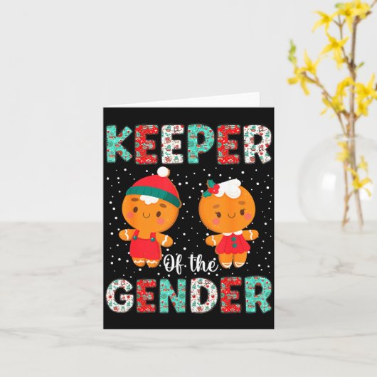 Keeper Of The Gender Funny Christmas Shirt Gingerb カード (黄色い花)