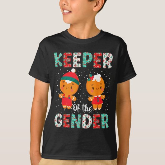 Keeper Of The Gender Funny Christmas Shirt Gingerb Tシャツ (正面)