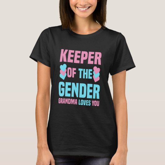 Keeper Of The Gender Grandma Loves You Baby Announ Tシャツ (正面)