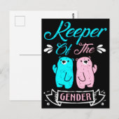 Keeper of the Gender Pink and Blue Teddy Bear ポストカード (正面/裏面)