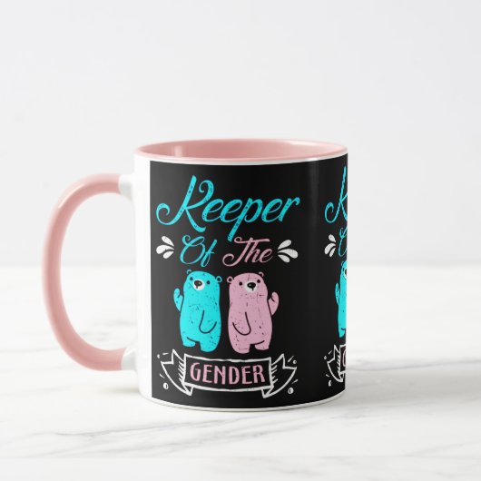 Keeper of the Gender Pink and Blue Teddy Bear マグカップ (左)