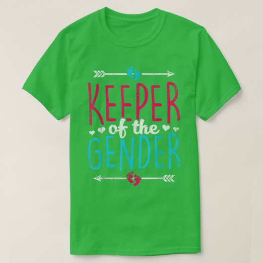 Keeper Of The Gender Reveal Baby Announcement Part Tシャツ (デザイン正面)