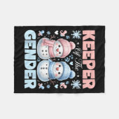 Keeper Of The Gender Reveal Baby Shower Snowman Ch フリースブランケット (正面(横))
