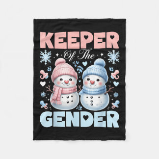 Keeper Of The Gender Reveal Baby Shower Snowman Ch フリースブランケット