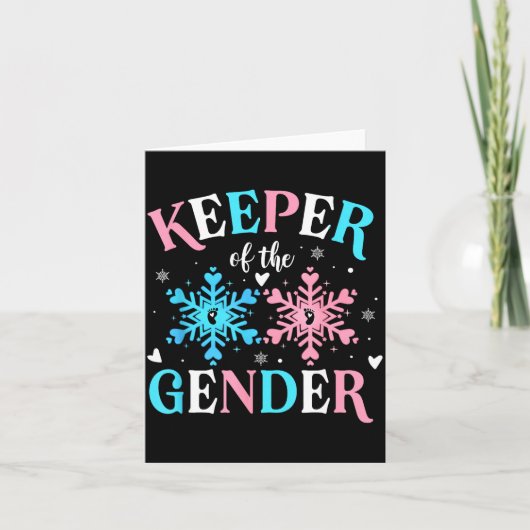 Keeper Of The Gender Reveal Baby Snowflake Nk Or B カード (正面)
