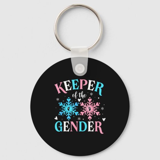 Keeper Of The Gender Reveal Baby Snowflake Nk Or B キーホルダー (正面)