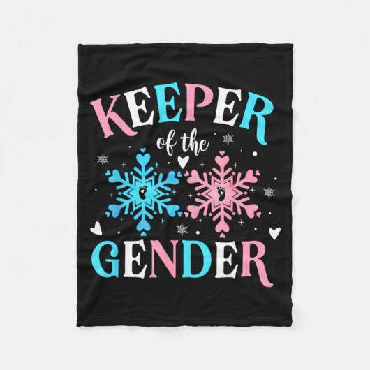 Keeper Of The Gender Reveal Baby Snowflake Nk Or B フリースブランケット (正面)