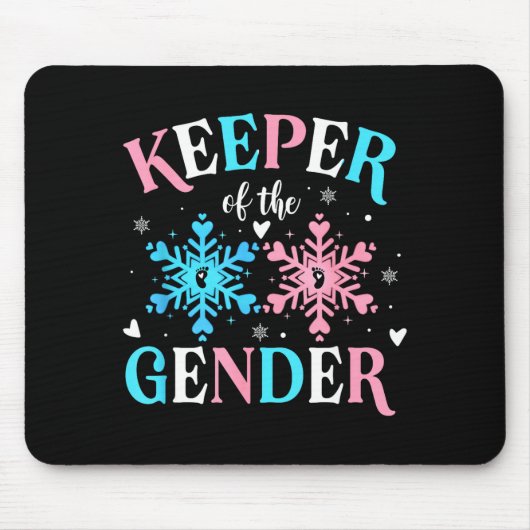 Keeper Of The Gender Reveal Baby Snowflake Nk Or B マウスパッド (正面)