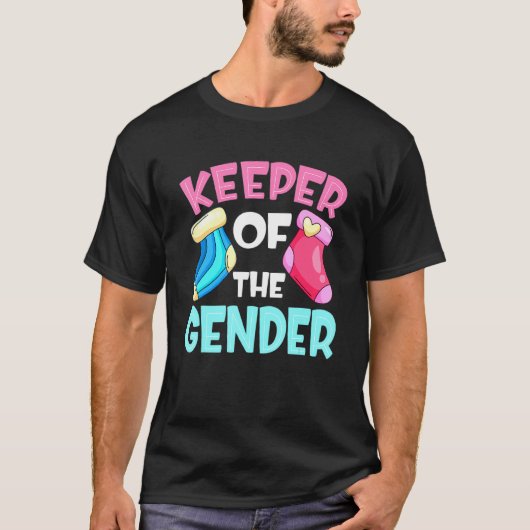 Keeper Of The Gender Reveal Baby Sock  Pink Blue Tシャツ (正面)