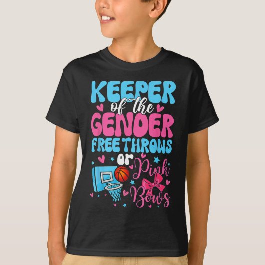 Keeper Of The Gender Reveal Free Throws Or Pink Bo Tシャツ (正面)