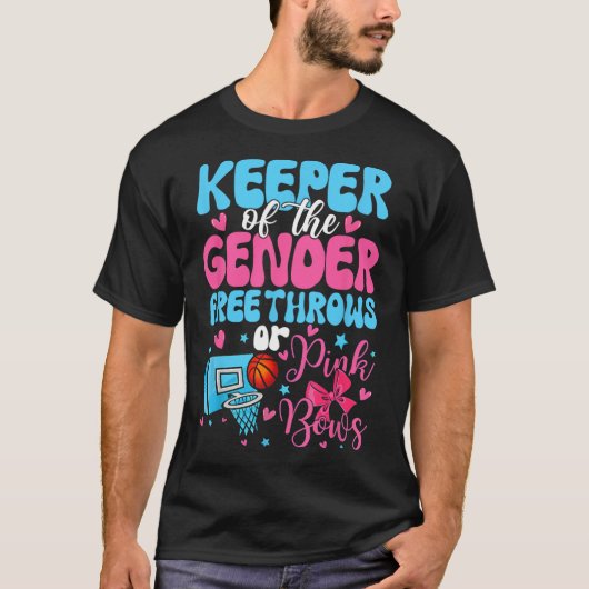 Keeper Of The Gender Reveal Free Throws Or Pink Bo Tシャツ (正面)