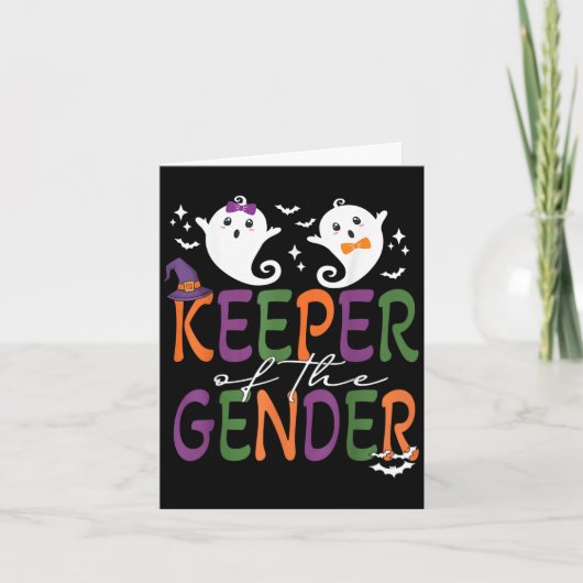 Keeper Of The Gender Reveal Halloween Pregnancy An カード (正面)