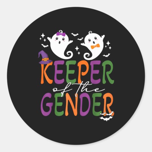 Keeper Of The Gender Reveal Halloween Pregnancy An ラウンドシール (正面)