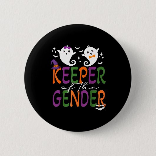 Keeper Of The Gender Reveal Halloween Pregnancy An 缶バッジ (正面)