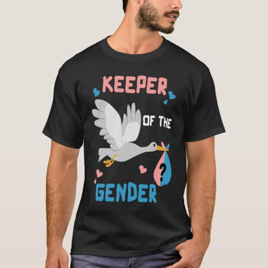 Keeper of the Gender Reveal Party Baby Shower Boy Tシャツ (正面)