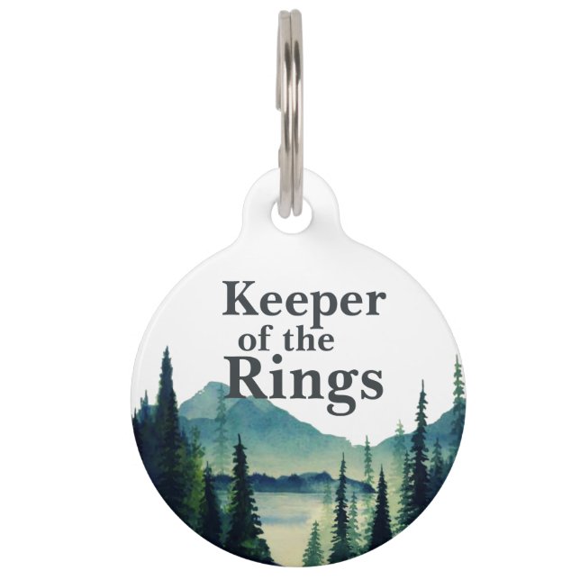 Keeper of the Rings | 結婚式の犬 ペット　ネームタグ (正面)