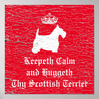 Keepeth Calm Scotish Terrierパーソナライズ ポスター